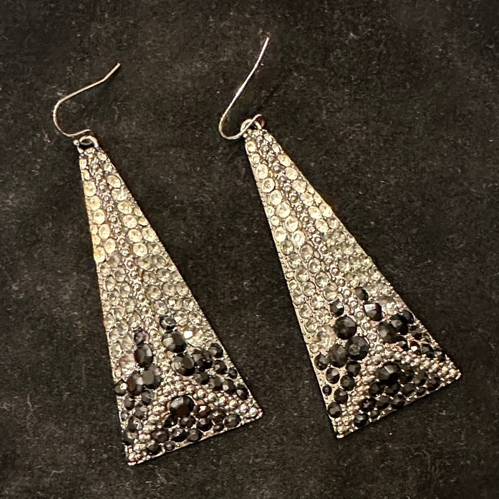 Elegant Silver and Black Dangle Earrings